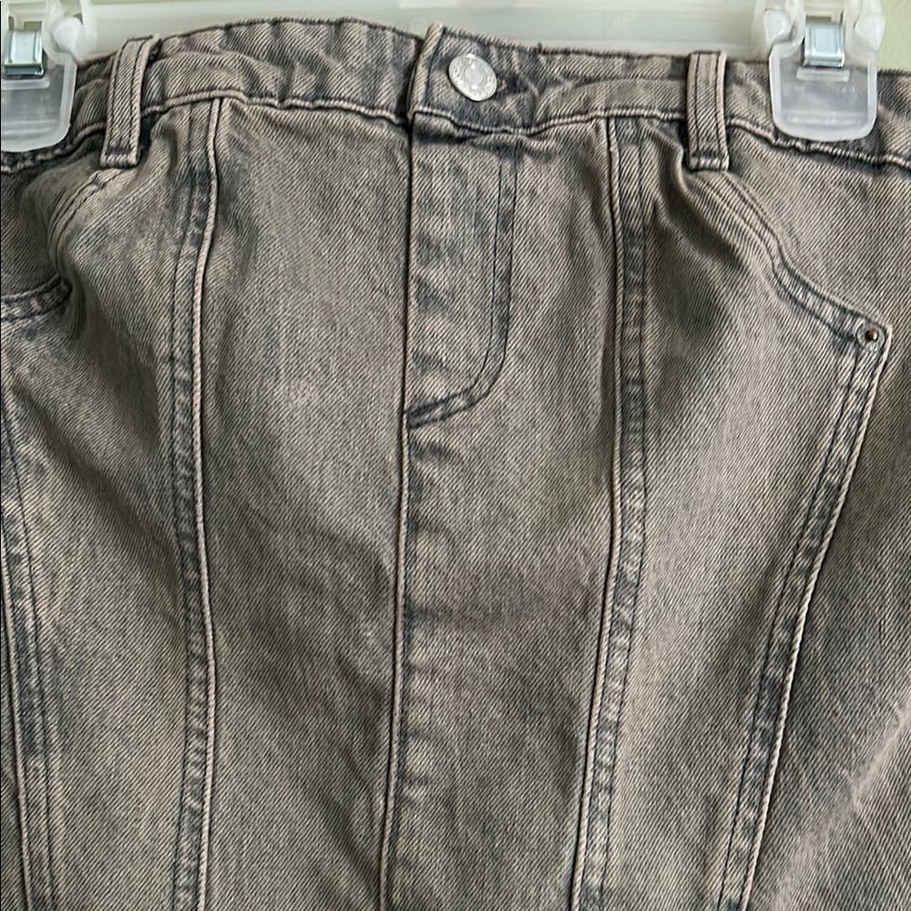 Zara Strapless Denim Bustier in Faded Taupe - Picture 5 of 8